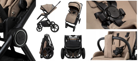 Wózek 4w1 Muuvo One Praline - Fotelik Astrid i-Size + Baza Isofix