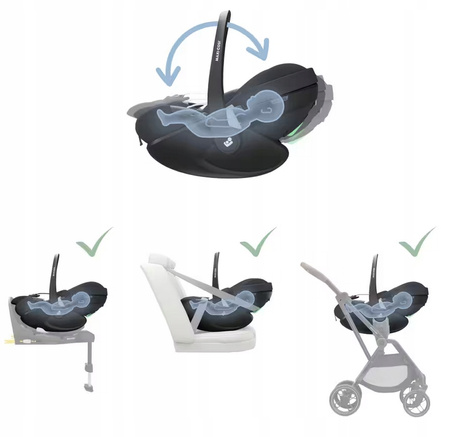 Maxi Cosi Pebble 360 Pro 2 fotelik samochodowy 0-13 kg Twillic Truffle