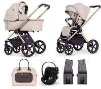 Wózek Venicci Tinum UPLINE Stone Beige 4w1 Cybex Cloud G Baza Cybex G