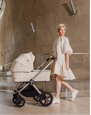 Wózek  Venicci Tinum UPLINE Stone Beige 3w1 z Joie i-Snug 2 i-Size + Adaptery