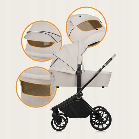 Wózek Lionelo Mika Plus 3w1 - Beige Sand z Fotelikiem Astrid i-Size Beige Sand