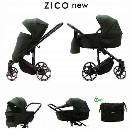 Wózek Adamex Zico NEW TK-72 4w1 z Lionelo Astrid i-Size + Baza Isofix