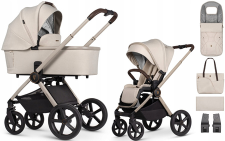 WÓZEK VENICCI UPLINE 2 STONE BEIGE 3W1 FOTEL ASTRID I-SIZE ADAPTERY