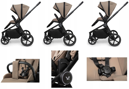 Wózek Muuvo FIVE 4w1 Mokka Fotel Cybex Cloud G Plus Baza Cybex G