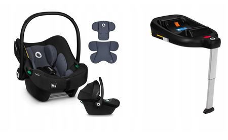 Wózek Muuvo Quick SE 2 Sunset Black 4w1 z Lionelo Astrid i-Size + Baza Isofix