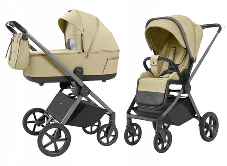 Wózek 4w1 Carrello ULTRA 6527 2025 Soft Beige Fotel Moxie 360 i-Size ISOFIX