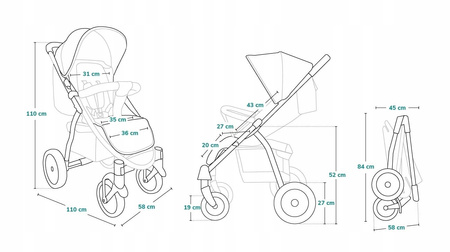 Wózek spacerowy Lionelo Annet Plus Lovin do 22kg