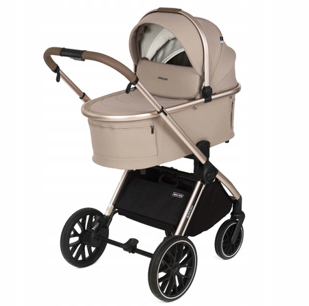 Wózek Adamex SPARK CHAMPAGNE LATTE 3w1 Fotel Astrid i-Size