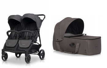 Wózek bliźniaczy Euro-Cart Doblo kolor IRON + GONDOLA